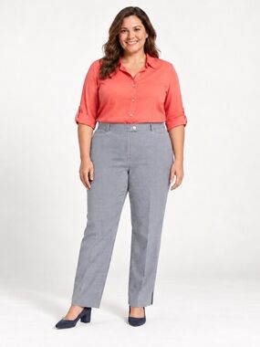 Conrad C Woman Size 20 Navy White Pinstripe Stretch Pants